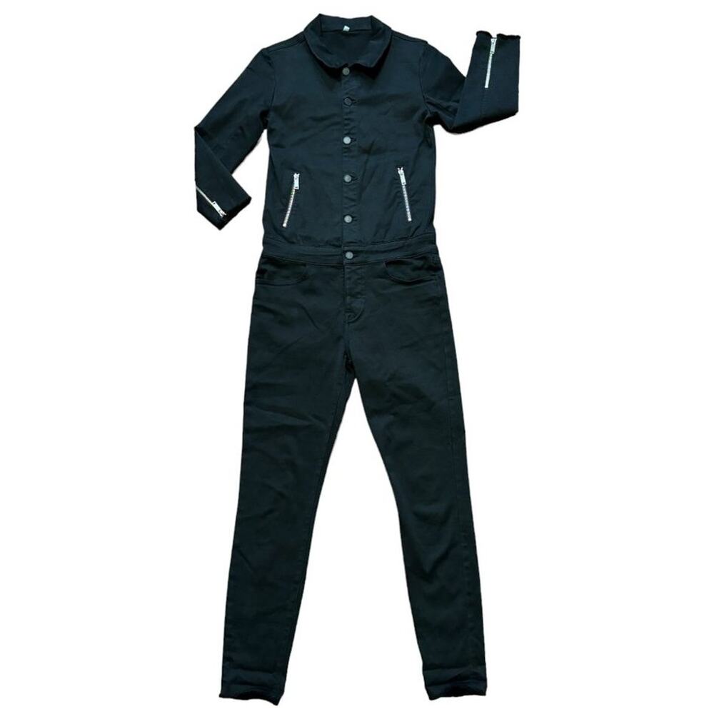 DL 1961 x Jessica Alba No. 7 Jumpsuit in Scorpion Black SZ XS
